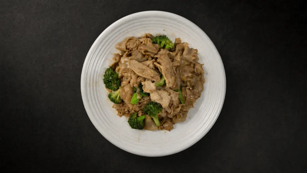 Thai Bistro pad see ew with tender chicken, broccoli and charred wide rice noodles